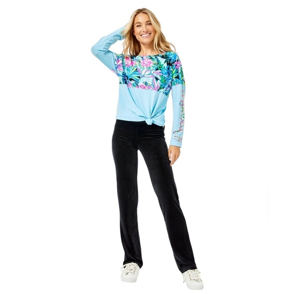 Lilly Pulitzer Dorsey Velour Pants – Onyx - Picture 1 of 7